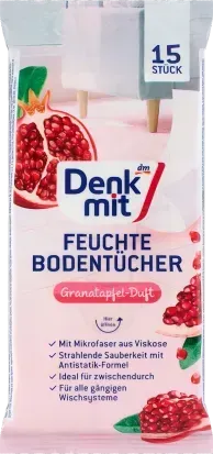 Вологі серветки для підлоги Denkmit Granatapfel, 15 шт 4066447920710 фото