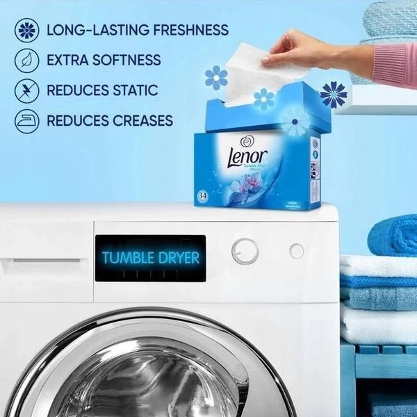 Ароматизовані серветки для білизни, рушників в сушарці Lenor Квітнева свіжість 34 шт 8001090747723 фото