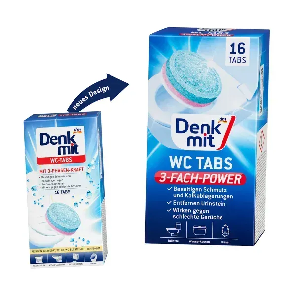 Таблетки для унітазу DenkMit WC 2 в 1, уп.16шт 4010355488558 фото
