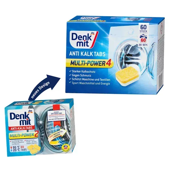 Таблетки против накипи и чистки стиральной машины Denkmit Multi-Power 4 Anti-Kalk 60 шт 2244539986 фото