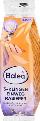 Одноразові станки Balea для жінок: 3 леза, алое вера + вітамін Е, 8 шт (Німеччина) 4067796157789 фото