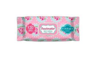 Freshmaker Vintage Влажные салфетки с клапаном 120 шт антибактериальные, без спирта, для рук и тела 8697817871545_2 фото