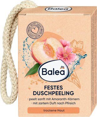 Твёрдое пилинг-мыло для душа Balea &ldquo;Peach&rdquo;, 100 г &ndash; мягкое отшелушивание и уход 4066447496901 фото